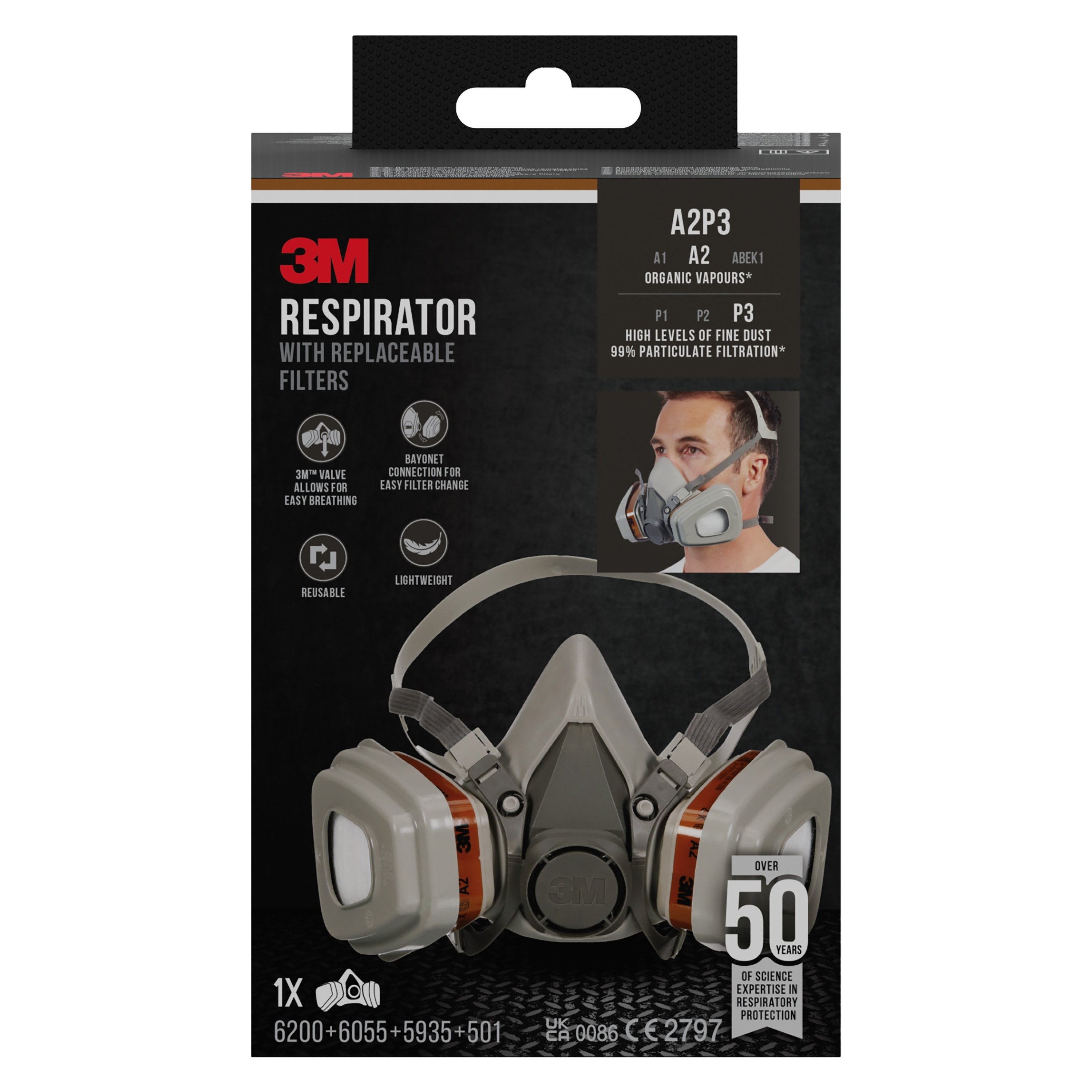 3m Respirator set 3m 6002pro spray painting