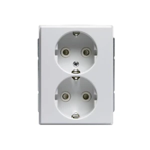 abb Impressivo® innfelt dobbel stikkontakt uten ramme hvit