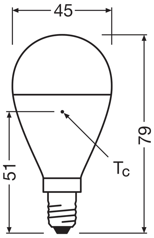 ledvance Minibollform lampa value clp 6,5w/827 806lm e14 op