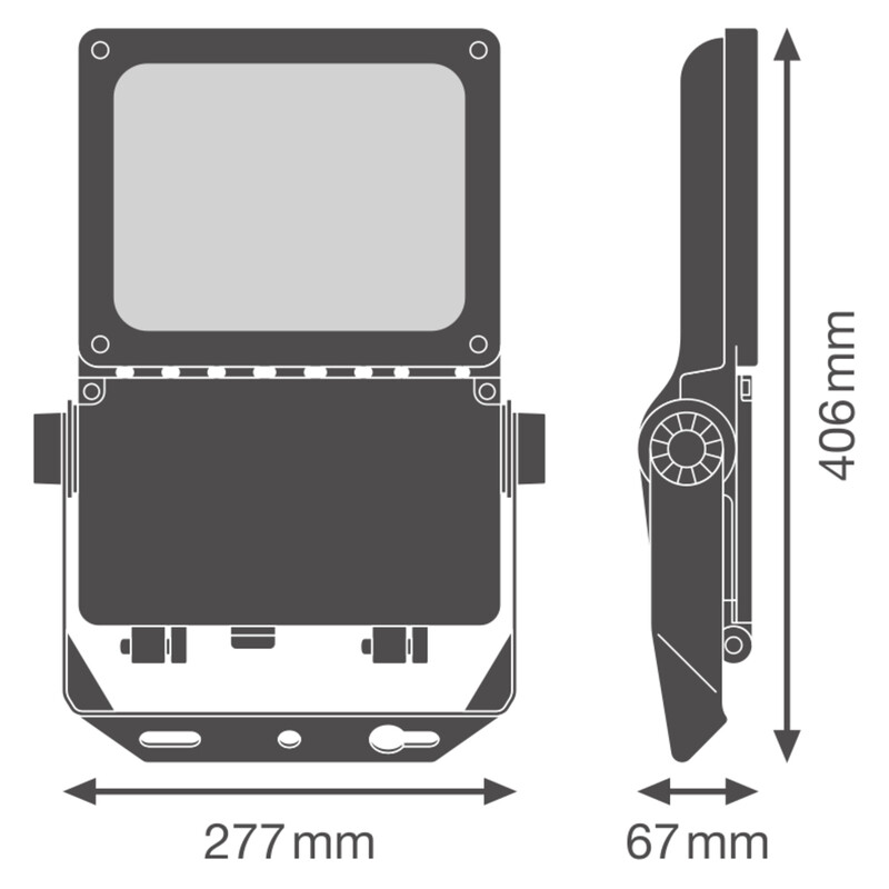 ledvance Strålkastare floodlight pfm fl flex 40w/830 55x120d dali