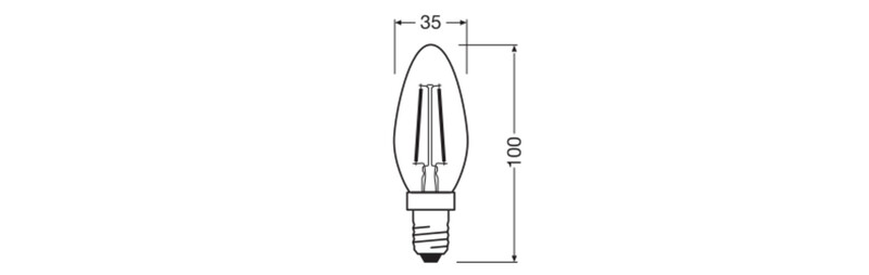 ledvance Kronlampa value classic clb 1,8w/830 250lm e14 cl