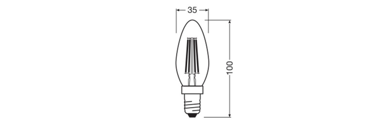 ledvance Kronlampa value classic clb 3,4w/830 470lm e14 cl