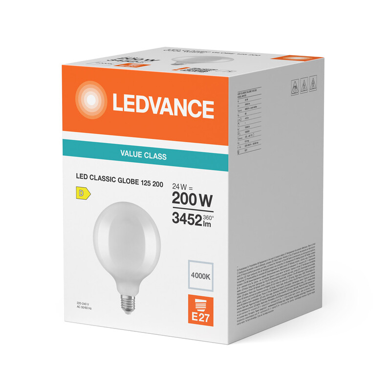ledvance Decorative lamp value classic g125 24w/840 3452lm e27 fr