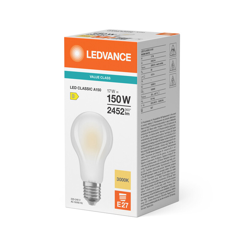 ledvance Standard lamp value classic cla 17w/830 2452lm e27 fr