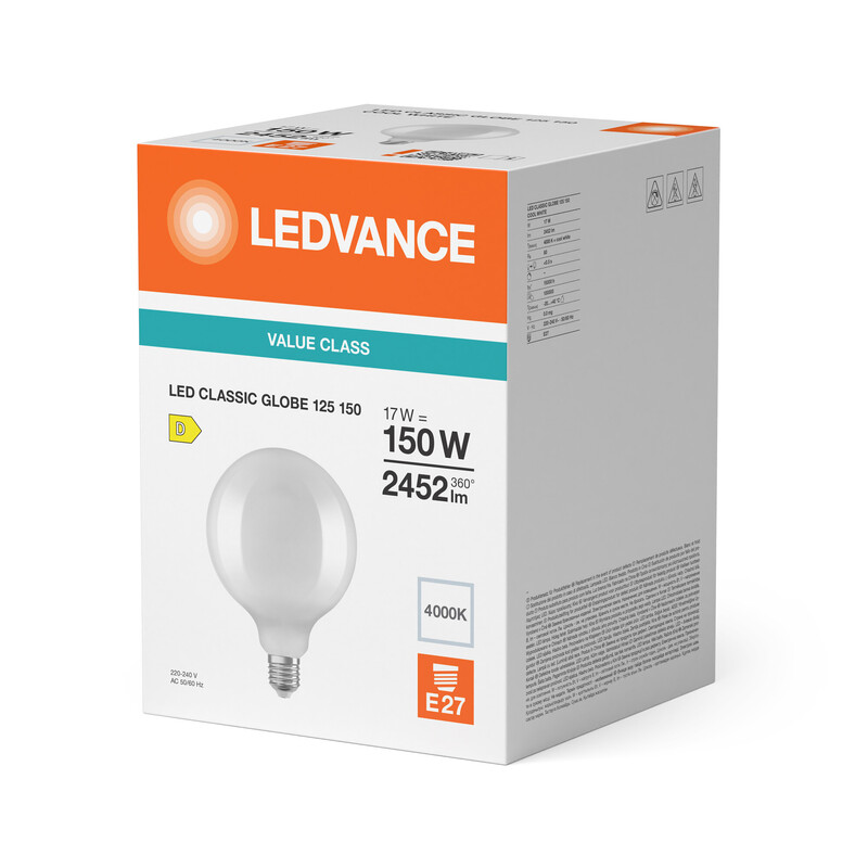 ledvance Decorative lamp value classic g125 17w/840 2452lm e27 fr
