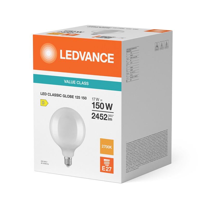 ledvance Decorative lamp value classic g125 17w/827 2452lm e27 fr