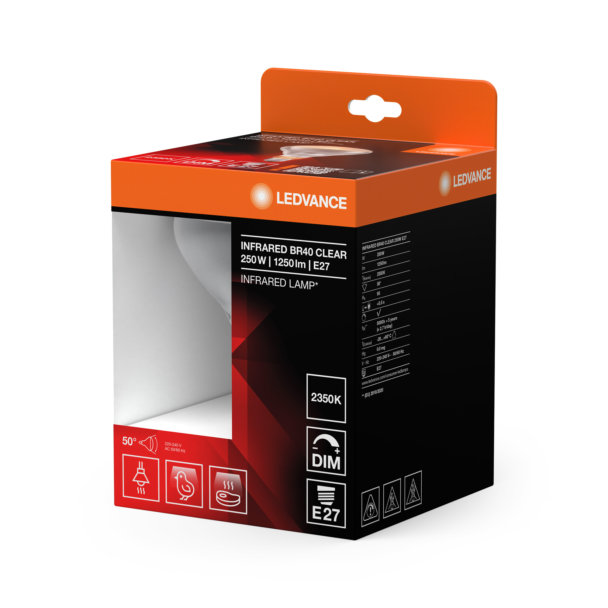 ledvance Värmelampa ir br40 250w 240v e27 klar
