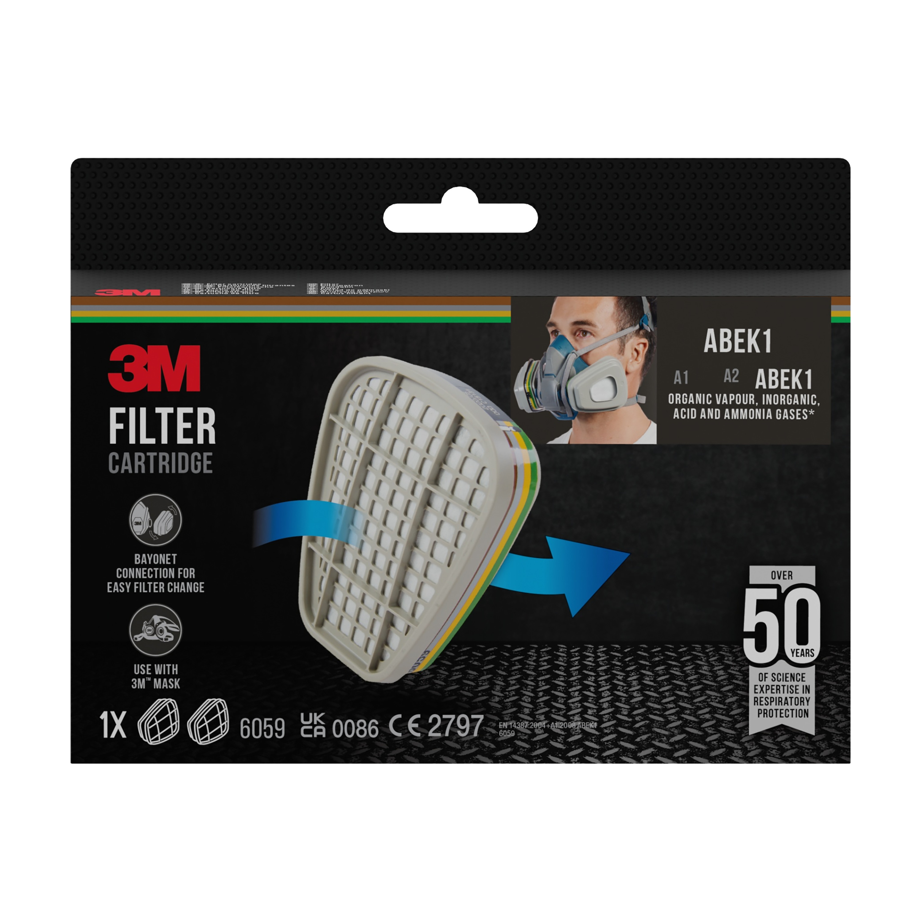 3m Cartridge filters abek1 3m 6059pro1 gas+vapour