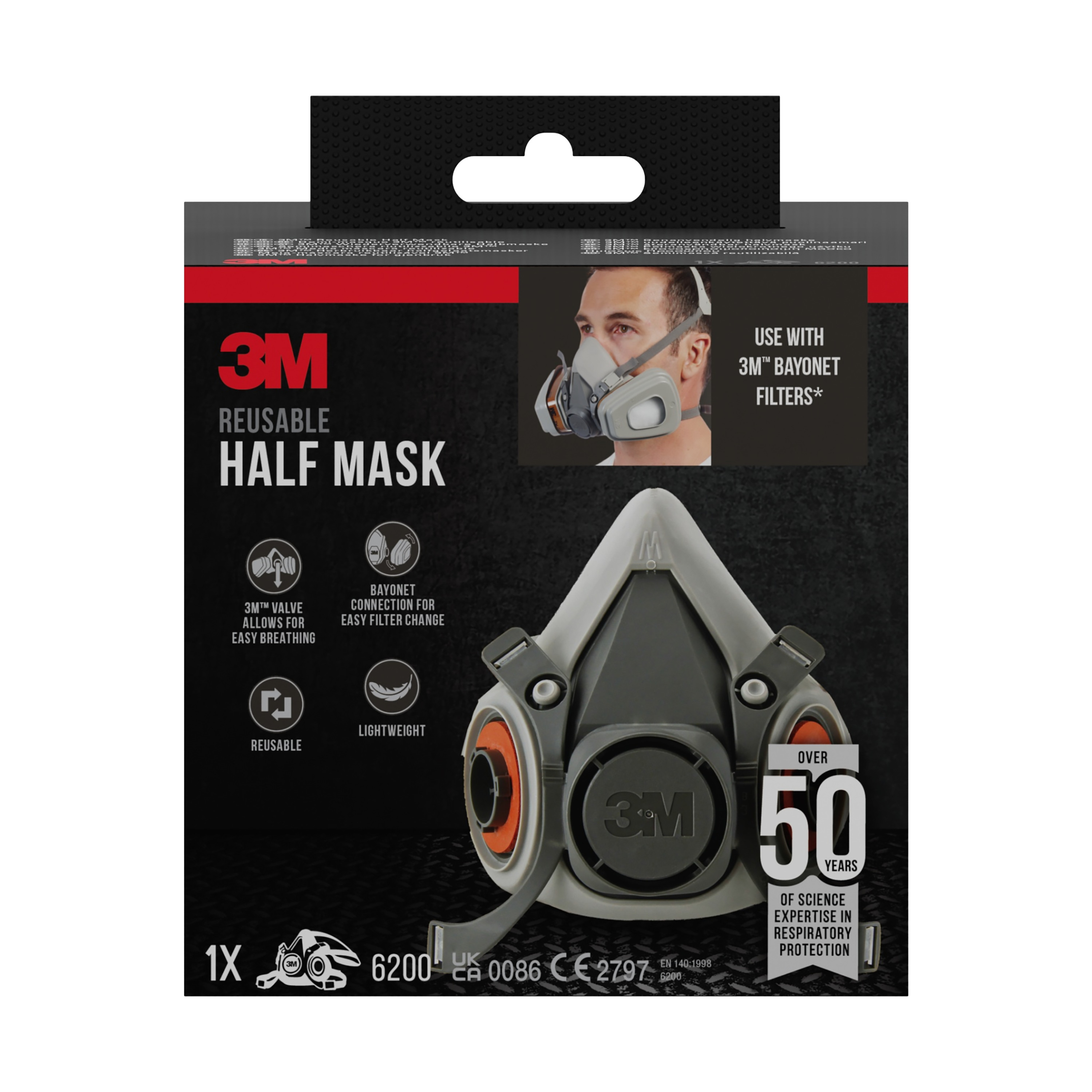 3m 3m maskstomme, 6200pro, medium, 1