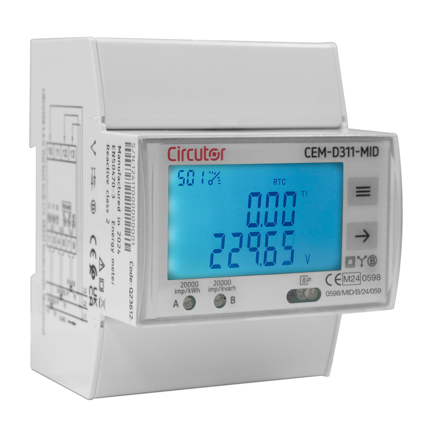 Måler CEM-D311 3-fase 230/400 ../5A Modb