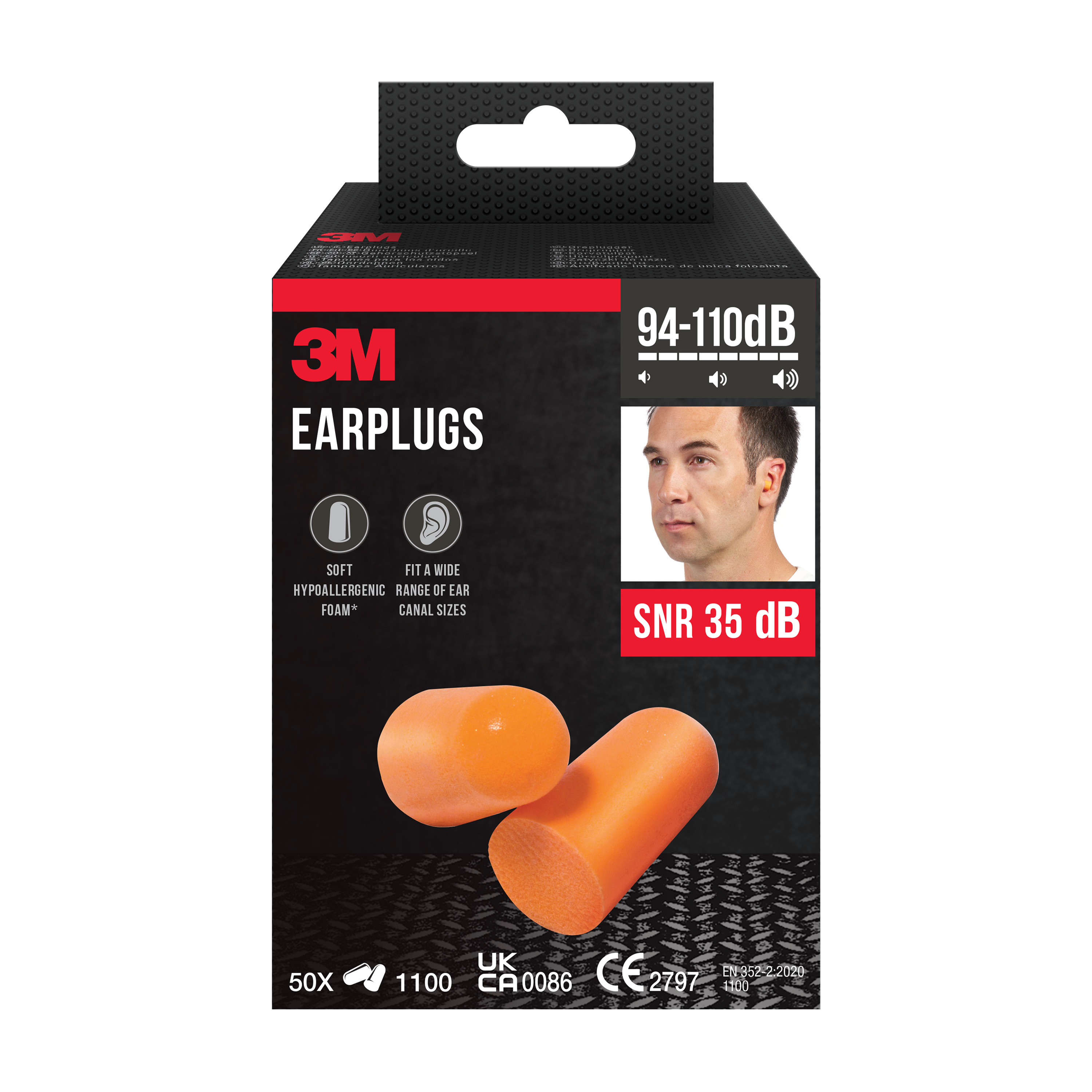 3m Earplugs 3m 1100 50 pair snr 37 db