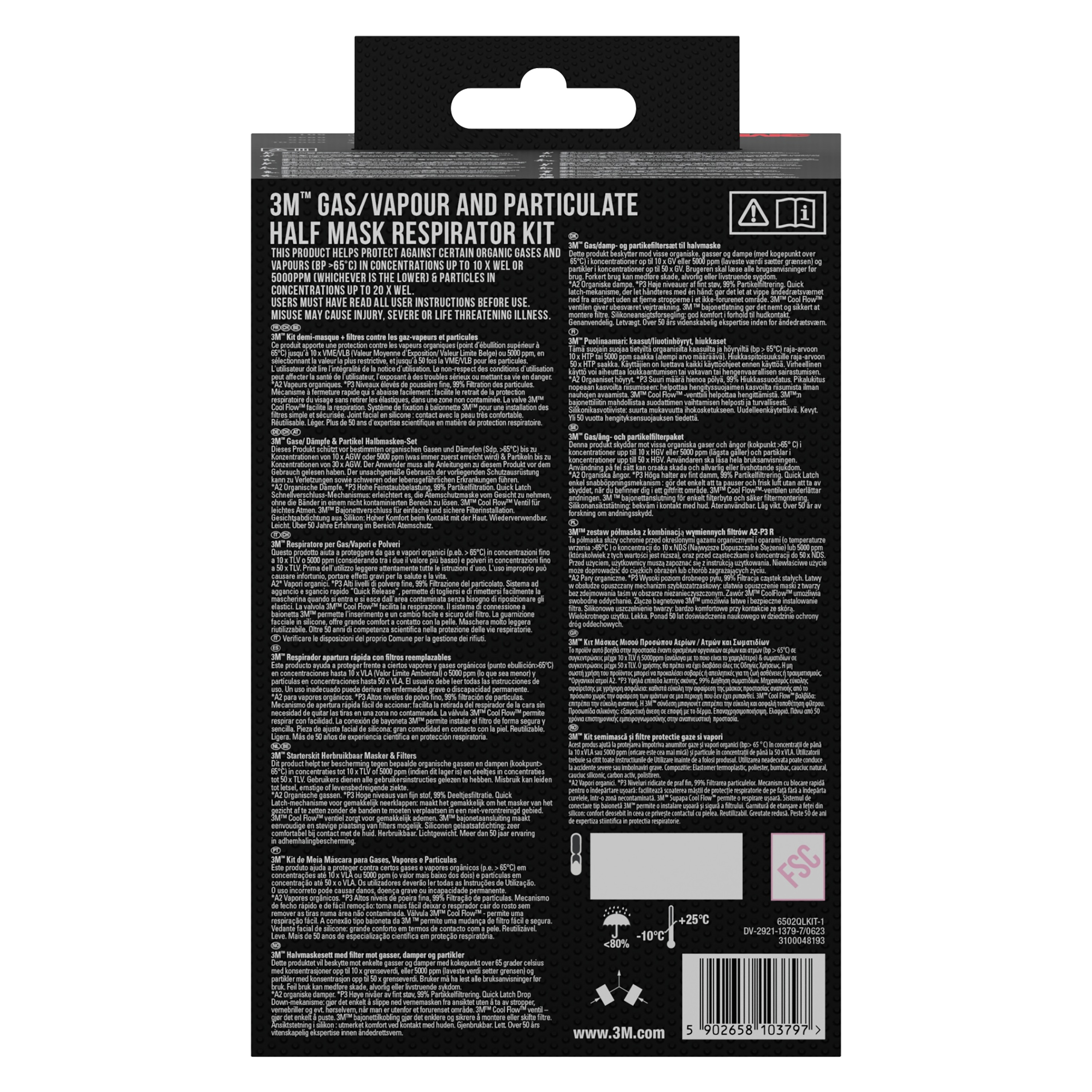 3m 3m maskstomme, 6200pro, medium, 1