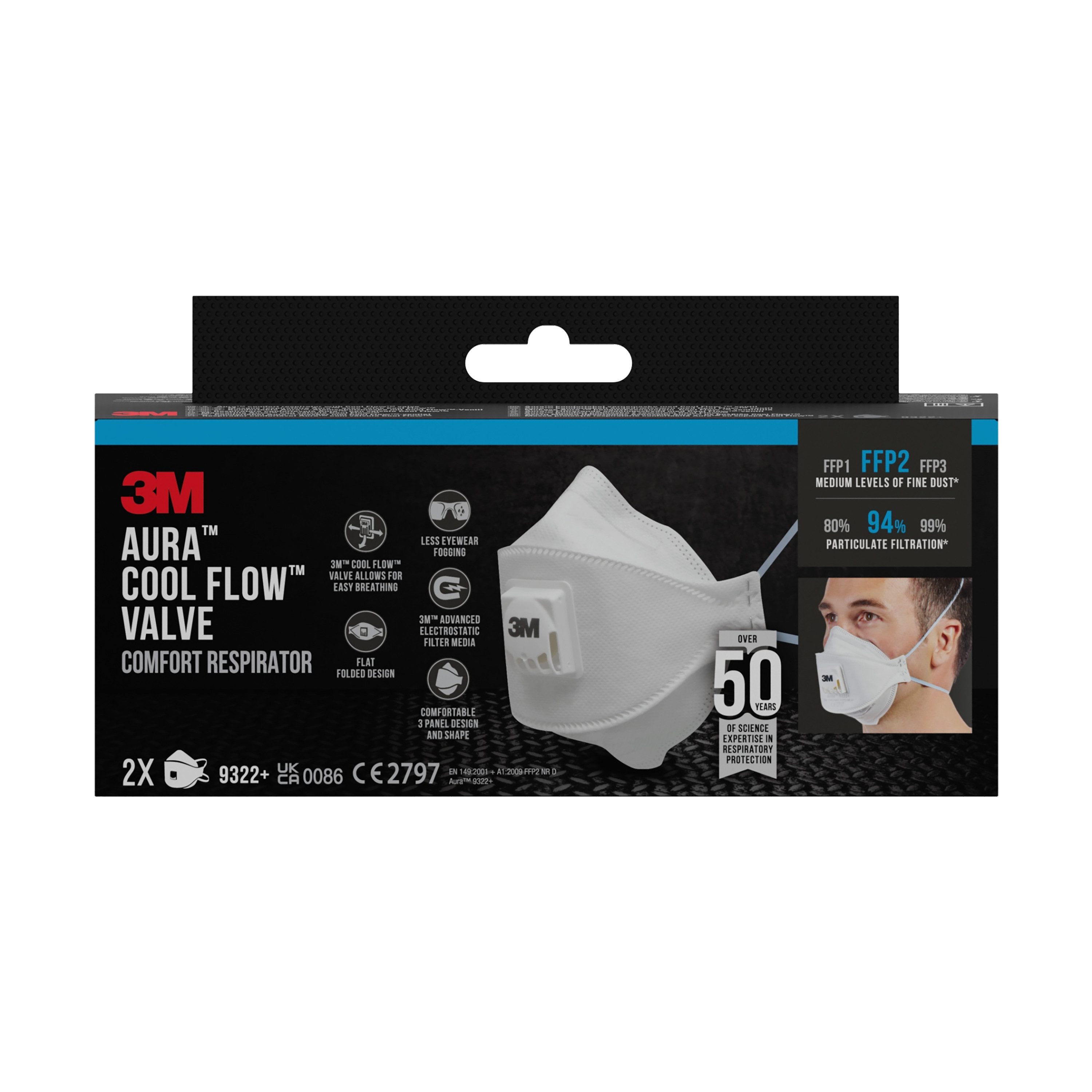 3m Particulate respirator 3m 9322+ aura dis 2pcs