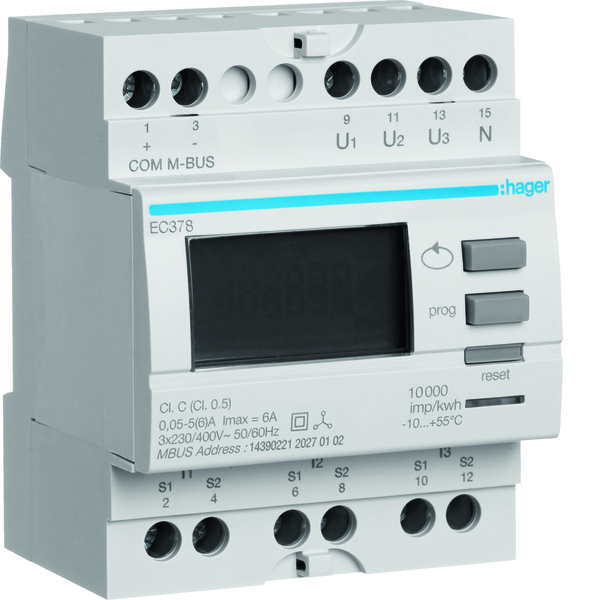 hager Energymeter ec378 3ph ct m-bus cl1