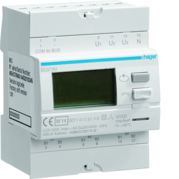 hager Energimätare mid ec379m 3f st m-bus mid kl1