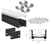 ALU PROFILPAKKE EDGE ELC LAV 2M SORT
