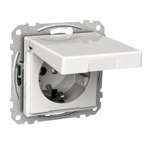 schneider electric Vägguttag exxact 1-v jordat klafflock snabbans