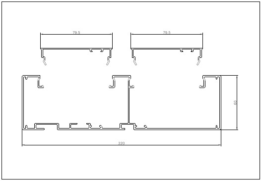 purso Installationskanal aludo 220x60 l3000