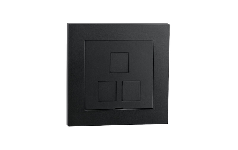 CENTRUMPLATTA INSTALL MODULARUTTAG 3X KEYSTONE SVART