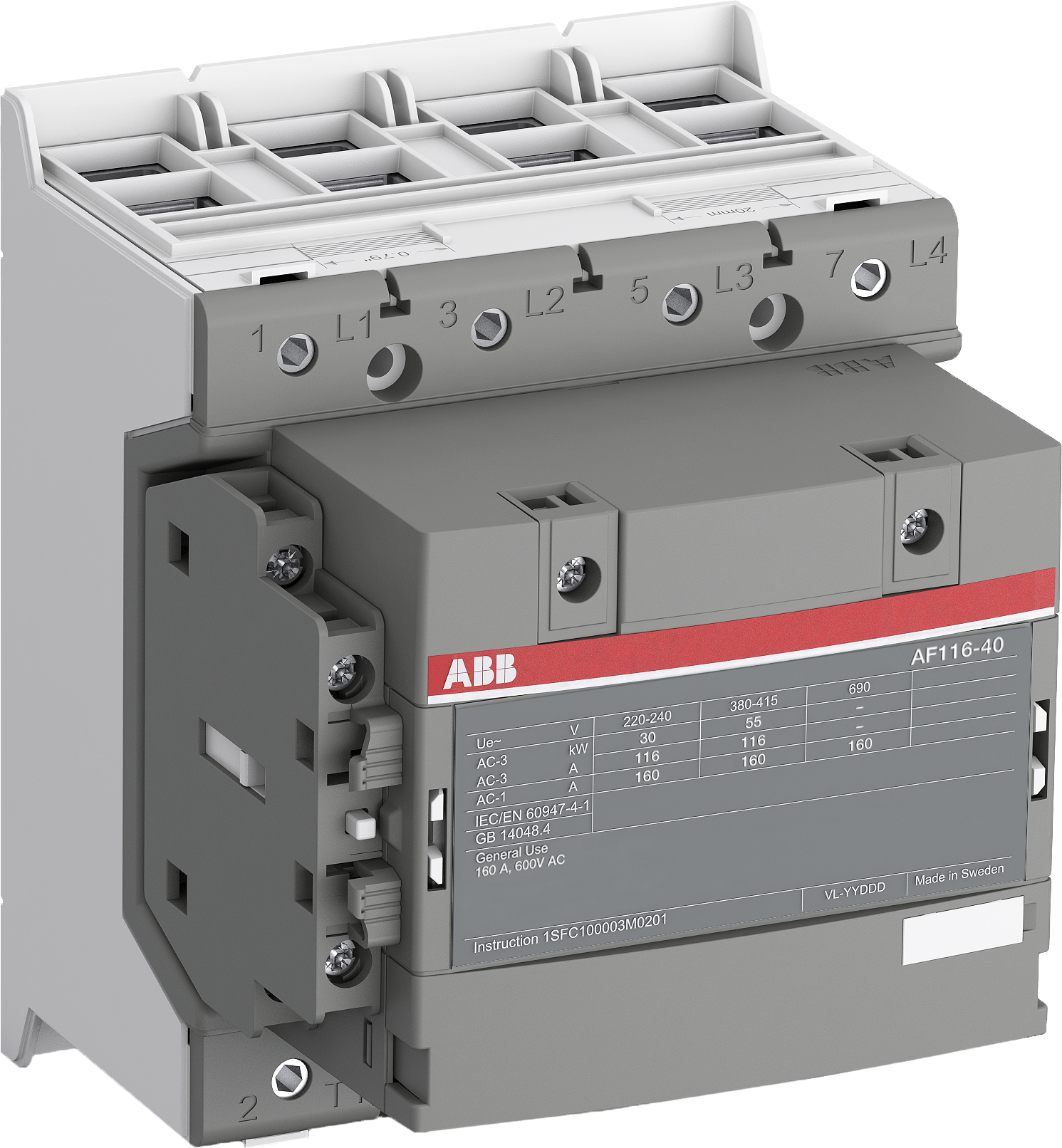 KONTAKTOR 4 POLER. 1SL,1BR 160A(AC-1)