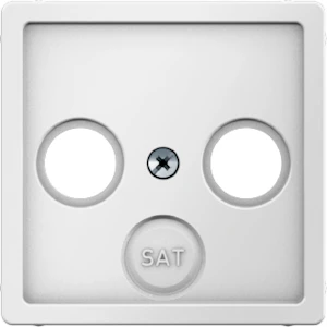 hager Centre plate ant. outlet tv+r(+sat) white