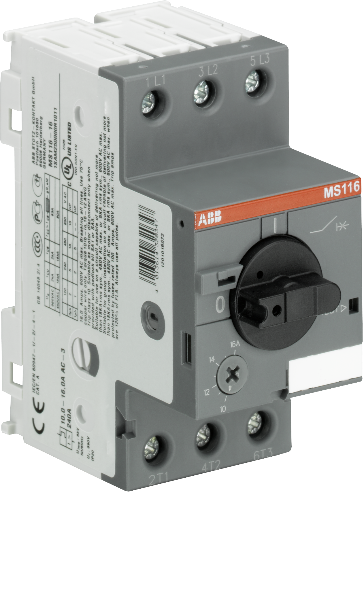 MOTORA AIZSARDZĪBAS SLĒDZIS MS116 3F 1.5kW 2.5-4.0A