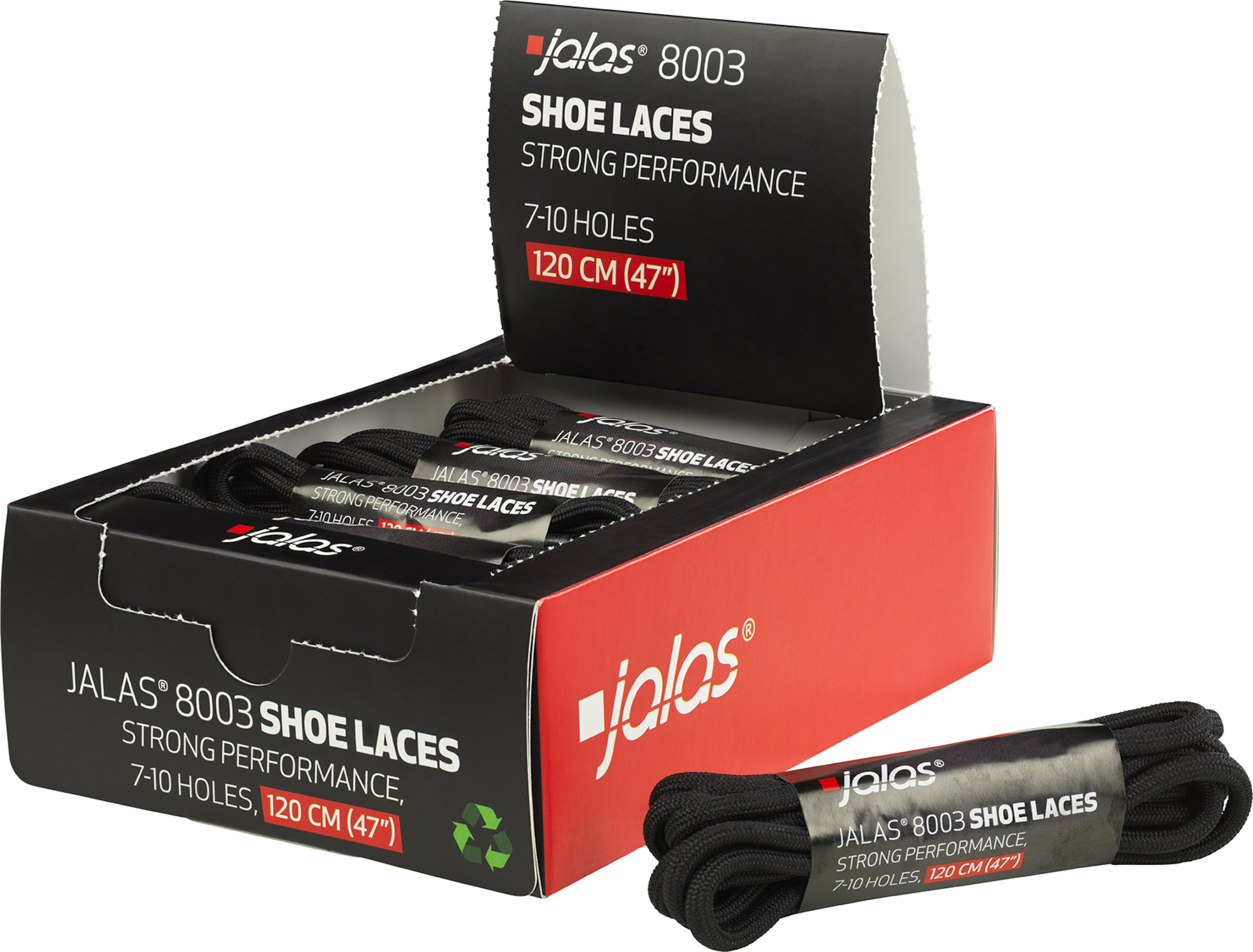 SHOELACES JALAS 8003 90CM POLYESTER BLACK