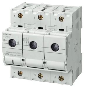 siemens Minized, bryter,d02, 3p+n, 63a
