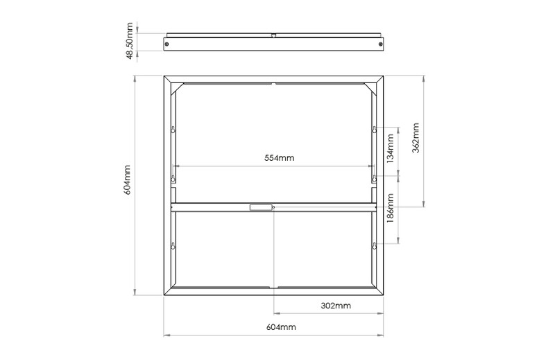 sg armaturen Mechanical accessories sense surface frame 600x600 bl