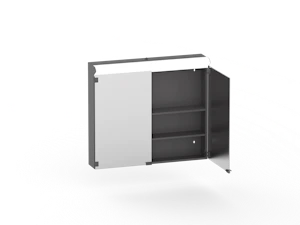 polaria Lumena 800 left with rcd grey mirror cabinet with light